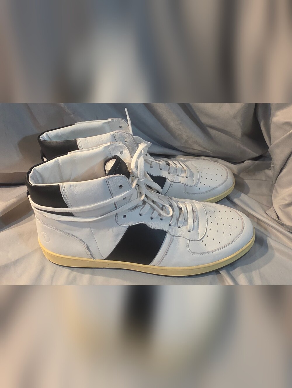 Collegium Pillar Destroyer High Sneaker White Black Men Size 47 US 14 Preowned